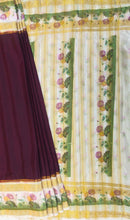 Load image into Gallery viewer, Semi Mysuru Crepe Saree with Digitally Printed Body,Contrast Border,Pallu and Blouse.
