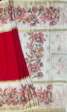 Load image into Gallery viewer, Semi Mysuru Crepe Saree with Digitally Printed Body,Contrast Border,Pallu and Blouse.
