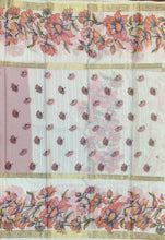 Load image into Gallery viewer, Semi Mysuru Crepe Saree with Digitally Printed Body,Contrast Border,Pallu and Blouse.
