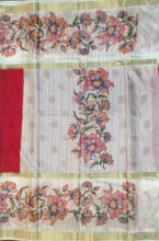 Load image into Gallery viewer, Semi Mysuru Crepe Saree with Digitally Printed Body,Contrast Border,Pallu and Blouse.
