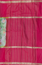 Load image into Gallery viewer, Semi Mysuru Crepe Saree with Digitally Printed Body,Contrast Border,Pallu and Blouse.
