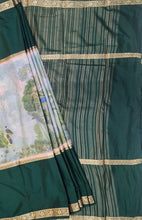Load image into Gallery viewer, Semi Mysuru Crepe Saree with Digitally Printed Body,Contrast Border,Pallu and Blouse.
