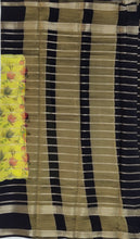 Load image into Gallery viewer, Semi Mysuru Crepe Saree with Kamalkari Printed Body,Contrast Border,Pallu and Blouse.
