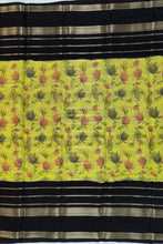 Load image into Gallery viewer, Semi Mysuru Crepe Saree with Digitally Printed Body,Contrast Border,Pallu and Blouse.
