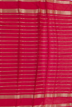 Load image into Gallery viewer, Semi Mysuru Crepe Saree with Kamalkari Printed Body,Contrast Border,Pallu and Blouse.

