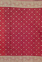 Load image into Gallery viewer, Banarasi Chinnon Crepe Saree with Contrast Border,Pallu and Blouse.
