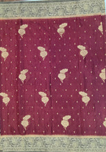 Load image into Gallery viewer, Banaras Chinnon Crepe Saree with Contrast Border,Pallu and Blouse.
