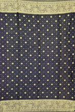 Load image into Gallery viewer, Banaras Chinnon Crepe Saree with Contrast Border,Pallu and Blouse.
