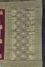 Load image into Gallery viewer, Banaras Chinnon Crepe Saree with Contrast Border,Pallu and Blouse.
