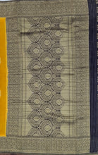 Load image into Gallery viewer, Banaras Chinnon Crepe Saree with Contrast Border,Pallu and Blouse.
