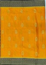 Load image into Gallery viewer, Banaras Chinnon Crepe Saree with Contrast Border,Pallu and Blouse.
