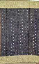 Load image into Gallery viewer, Banaras Chinnon Crepe Saree with Contrast Border,Pallu and Blouse.
