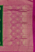 Load image into Gallery viewer, Banaras Chinnon Crepe Saree with Contrast Border,Pallu and Blouse.
