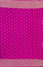 Load image into Gallery viewer, Banaras Chinnon Crepe Saree with Contrast Border,Pallu and Blouse.
