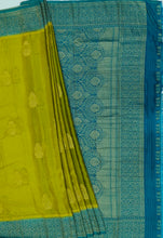 Load image into Gallery viewer, Banaras Chinnon Crepe Saree with Contrast Border,Pallu and Blouse.
