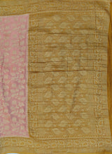 Load image into Gallery viewer, Banaras Chinnon Crepe Saree with Contrast Border,Pallu and Blouse.
