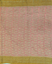 Load image into Gallery viewer, Banaras Chinnon Crepe Saree with Contrast Border,Pallu and Blouse.
