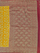 Load image into Gallery viewer, Banaras Chinnon Crepe Saree with Contrast Border,Pallu and Blouse.
