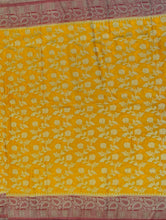 Load image into Gallery viewer, Banaras Chinnon Crepe Saree with Contrast Border,Pallu and Blouse.
