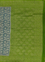 Load image into Gallery viewer, Banaras Chinnon Crepe Saree with Contrast Border,Pallu and Blouse.
