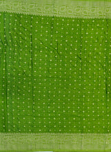 Load image into Gallery viewer, Banaras Chinnon Crepe Saree with Contrast Border,Pallu and Blouse.
