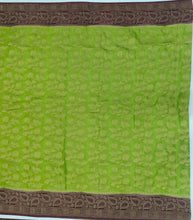 Load image into Gallery viewer, Banaras Chinnon Crepe Saree with Contrast Border,Pallu and Blouse.
