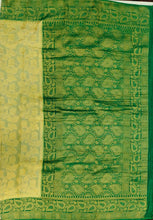 Load image into Gallery viewer, Banaras Chinnon Crepe Saree with Contrast Border,Pallu and Blouse.

