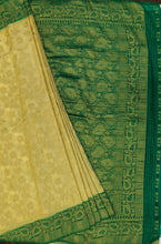Load image into Gallery viewer, Banaras Chinnon Crepe Saree with Contrast Border,Pallu and Blouse.
