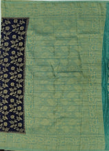 Load image into Gallery viewer, Banaras Chinnon Crepe Saree with Contrast Border,Pallu and Blouse.
