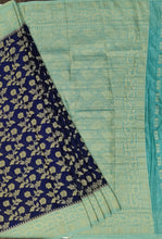 Load image into Gallery viewer, Banaras Chinnon Crepe Saree with Contrast Border,Pallu and Blouse.
