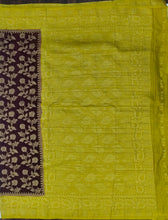 Load image into Gallery viewer, Banaras Chinnon Crepe Saree with Contrast Border,Pallu and Blouse. (Copy)
