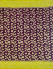 Load image into Gallery viewer, Banaras Chinnon Crepe Saree with Contrast Border,Pallu and Blouse. (Copy)
