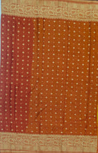Load image into Gallery viewer, Banaras Chinnon Crepe Saree with Contrast Border,Pallu and Blouse.
