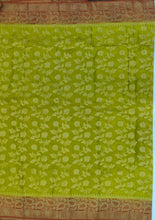 Load image into Gallery viewer, Banaras Chinnon Crepe Saree with Contrast Border,Pallu and Blouse.
