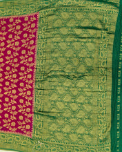 Load image into Gallery viewer, Banaras Chinnon Crepe Saree with Contrast Border,Pallu and Blouse.

