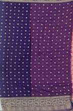 Load image into Gallery viewer, Banaras Chinnon Crepe Saree with Contrast Border,Pallu and Blouse.
