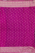 Load image into Gallery viewer, Banaras Chinnon Crepe Saree with Contrast Border,Pallu and Blouse. (Copy)
