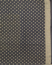 Load image into Gallery viewer, Banaras Crepe Saree with Kashmiri Thread work with Contrast Border,Pallu and Butti Blouse(Mustard-Black combination) (Copy)
