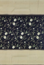 Load image into Gallery viewer, Banaras Crepe Saree with Kashmiri Thread work with Contrast Border,Pallu and Butti Blouse(Black-Off White combination)
