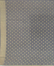 Load image into Gallery viewer, Banaras Crepe Saree with Kashmiri Thread work with Contrast Border,Pallu and Butti Blouse(Navy Blue -Grey combination)
