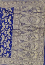 Load image into Gallery viewer, Banaras Chinnon Crepe Saree with Self Colored Border,Pallu and Blouse-With Color Options
