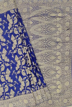 Load image into Gallery viewer, Banaras Chinnon Crepe Saree with Self Colored Border,Pallu and Blouse-With Color Options
