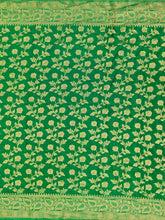 Load image into Gallery viewer, Banaras Chinnon Crepe Saree with Self Colored Border,Pallu and Blouse.
