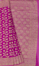Load image into Gallery viewer, Banaras Chinnon Crepe Saree with Self Colored Border,Pallu and Blouse.
