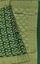 Load image into Gallery viewer, Banaras Chinnon Crepe Saree with Self Colored Border,Pallu and Blouse.
