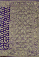 Load image into Gallery viewer, Banaras Chinnon Crepe Saree with Self Colored Border,Pallu and Blouse.
