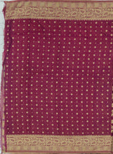 Load image into Gallery viewer, Banaras Chinnon Crepe Saree with Self Colored Border,Pallu and Blouse.
