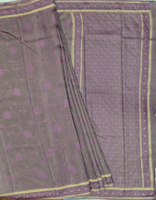 Load image into Gallery viewer, Banaras Crepe Saree with Shimmer Body and Contrast Blouse.
