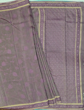 Load image into Gallery viewer, Banaras Crepe Saree with Shimmer Body and Contrast Blouse.
