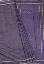 Load image into Gallery viewer, Banaras Crepe Saree with Shimmer Body and Contrast Blouse.
